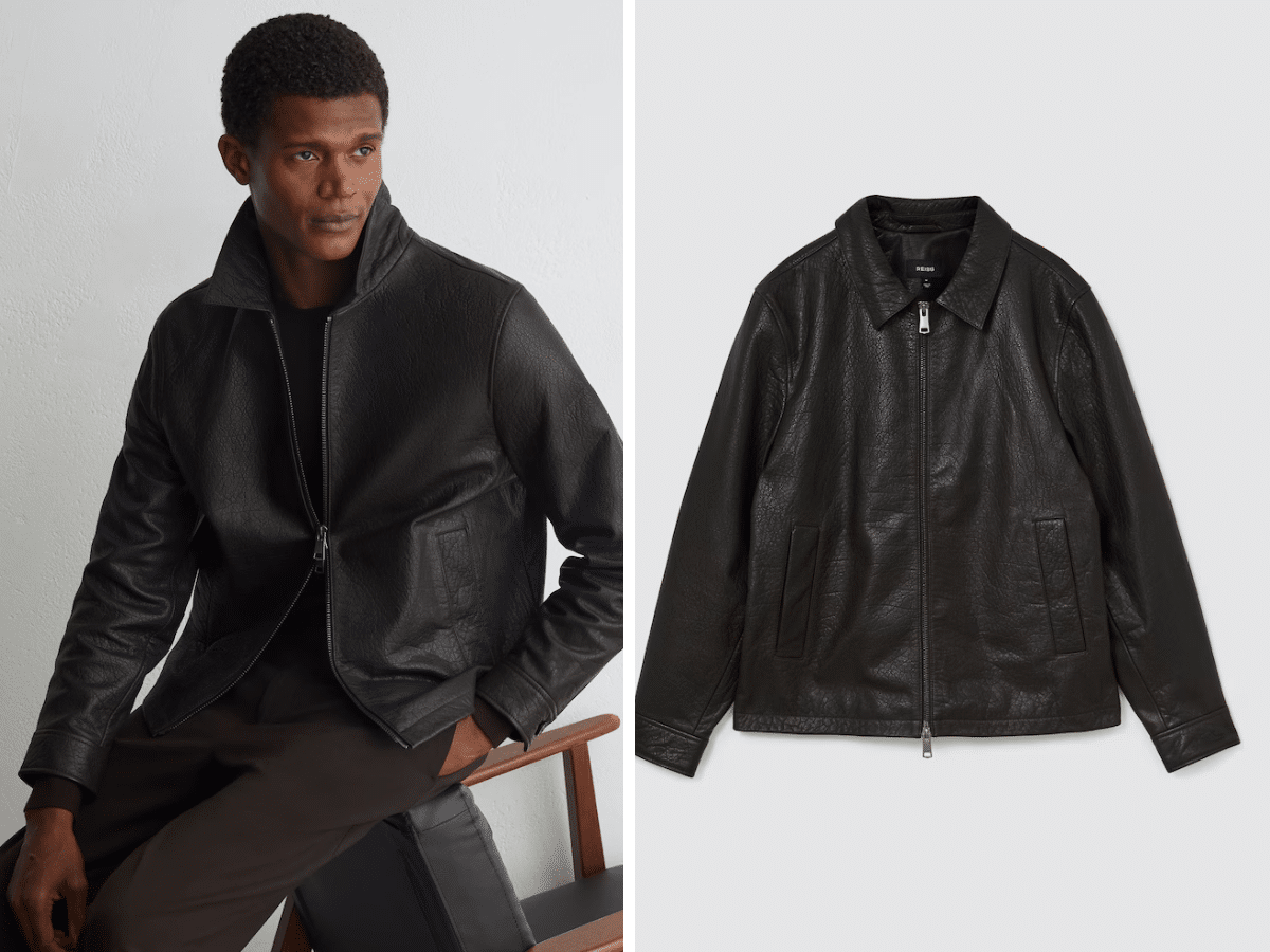 Reiss ortega leather jacket