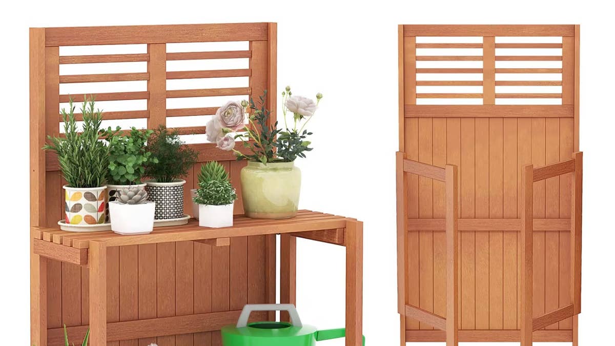 costway-2-tier-wood-potting-bench
