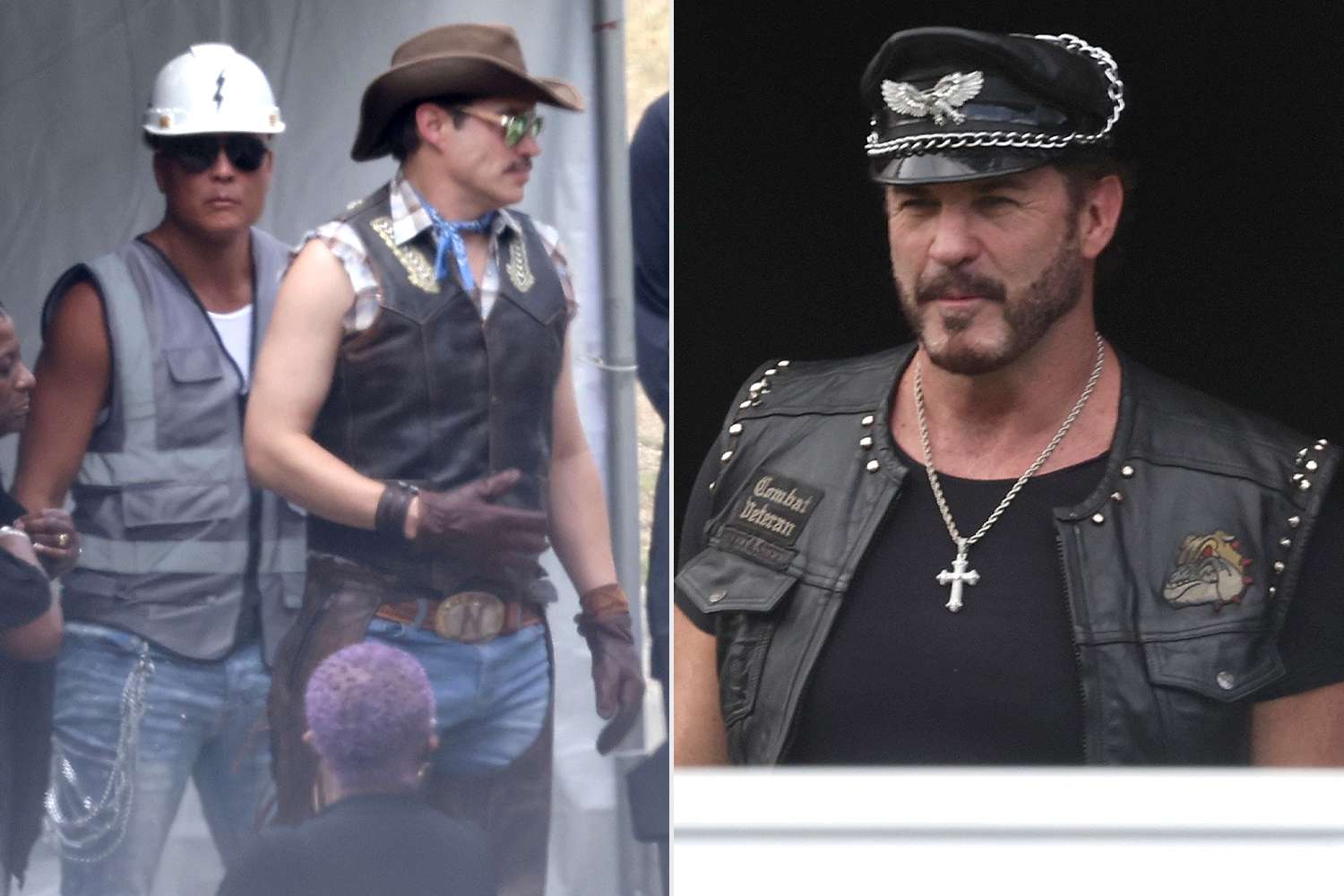 Village People members arrive in their signature band costumes to pay tribute to Victor Willis at his funeral