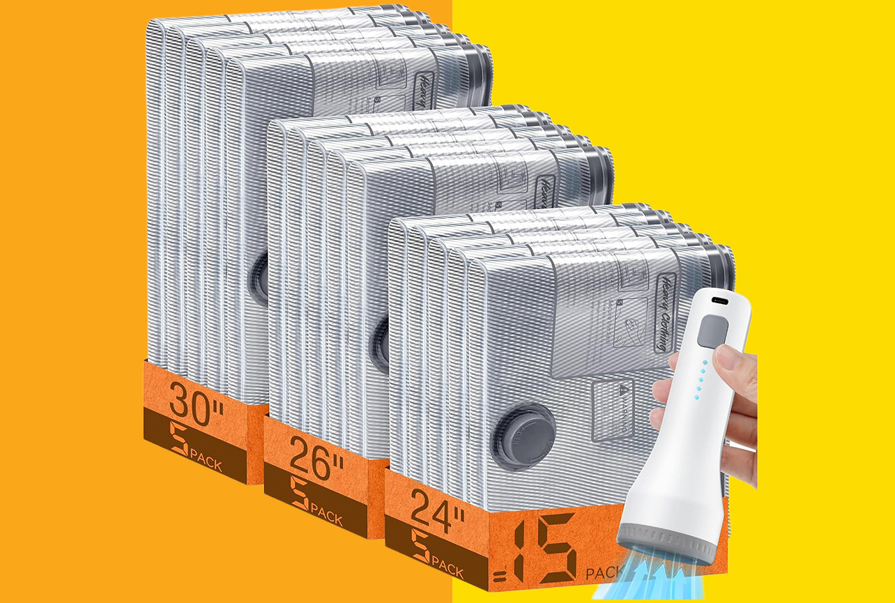 Bag closet chaos with vacuum storage pouches, over 20% off