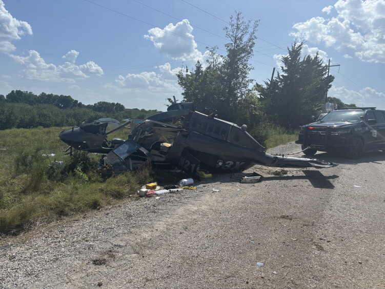 Helicopter crashes in Pontotoc County while spraying pesticides