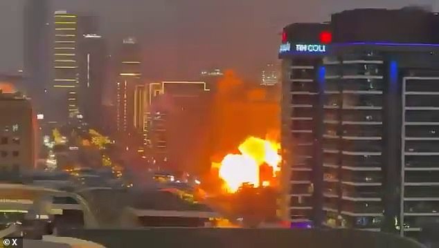 Gulf residents are thought to be snapping up London properties in case they need to beat a hasty retreat should Iran strike again, as it did in February (pictured)