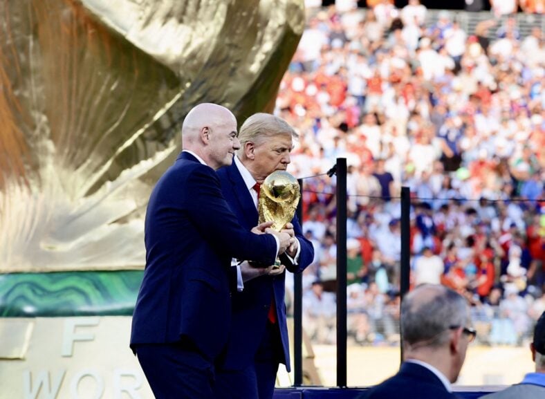 President Donald Trump and FIFA president Gianni Infantino in New Jersey