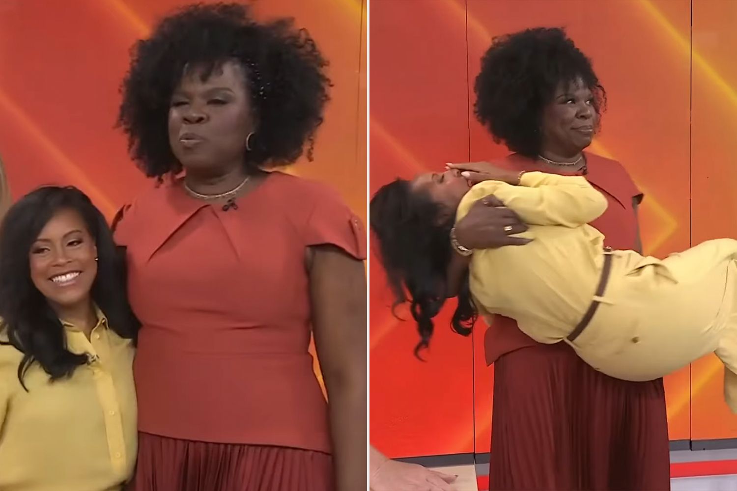 Leslie Jones scoops up ‘Oompa-Loompa’ Sheinelle Jones on “Today”: ‘She’s so small!’