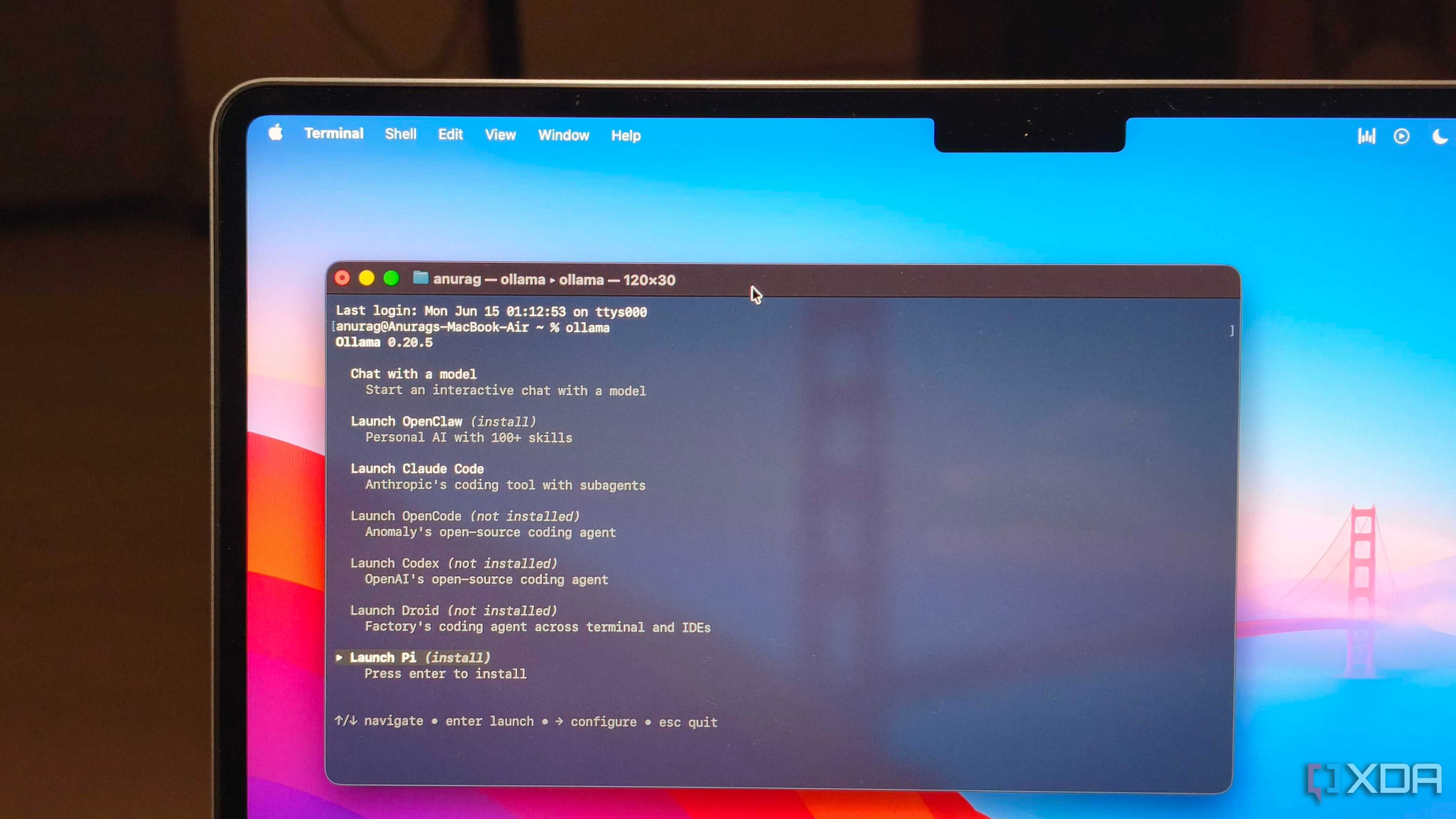 Ollama running on a mac