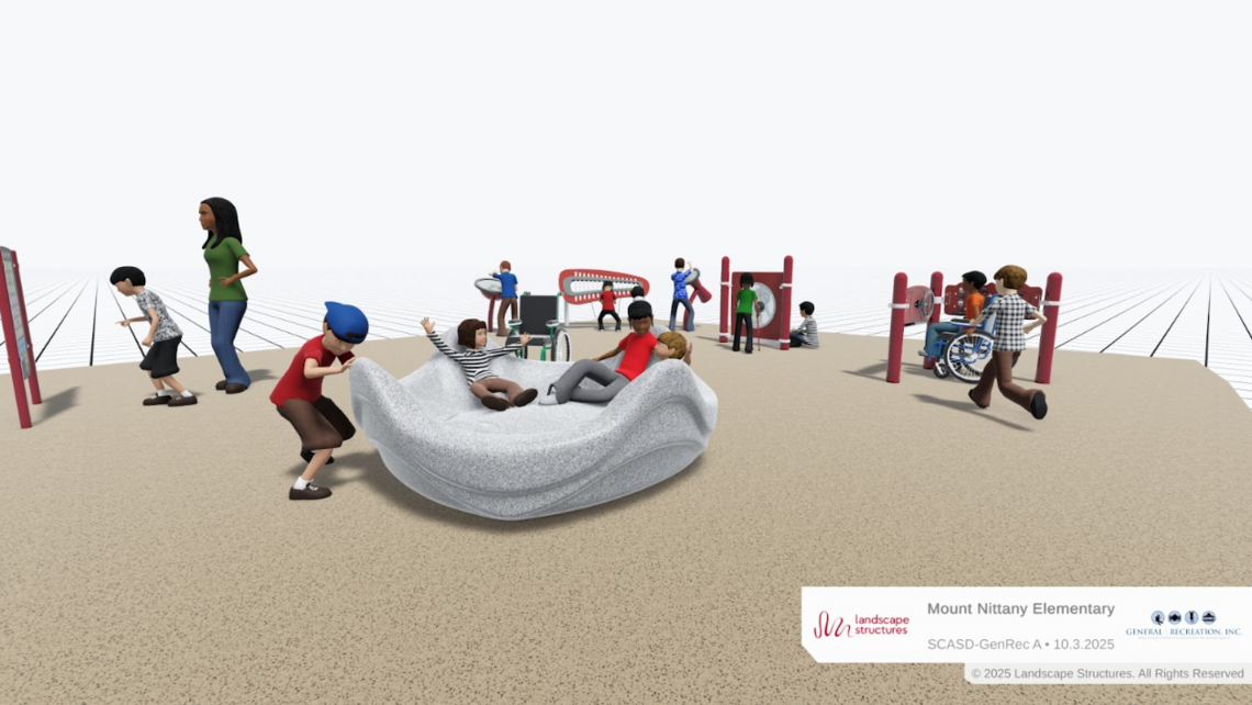 This rendering shows new playground equipment planned for Mount Nittany Elementary School.