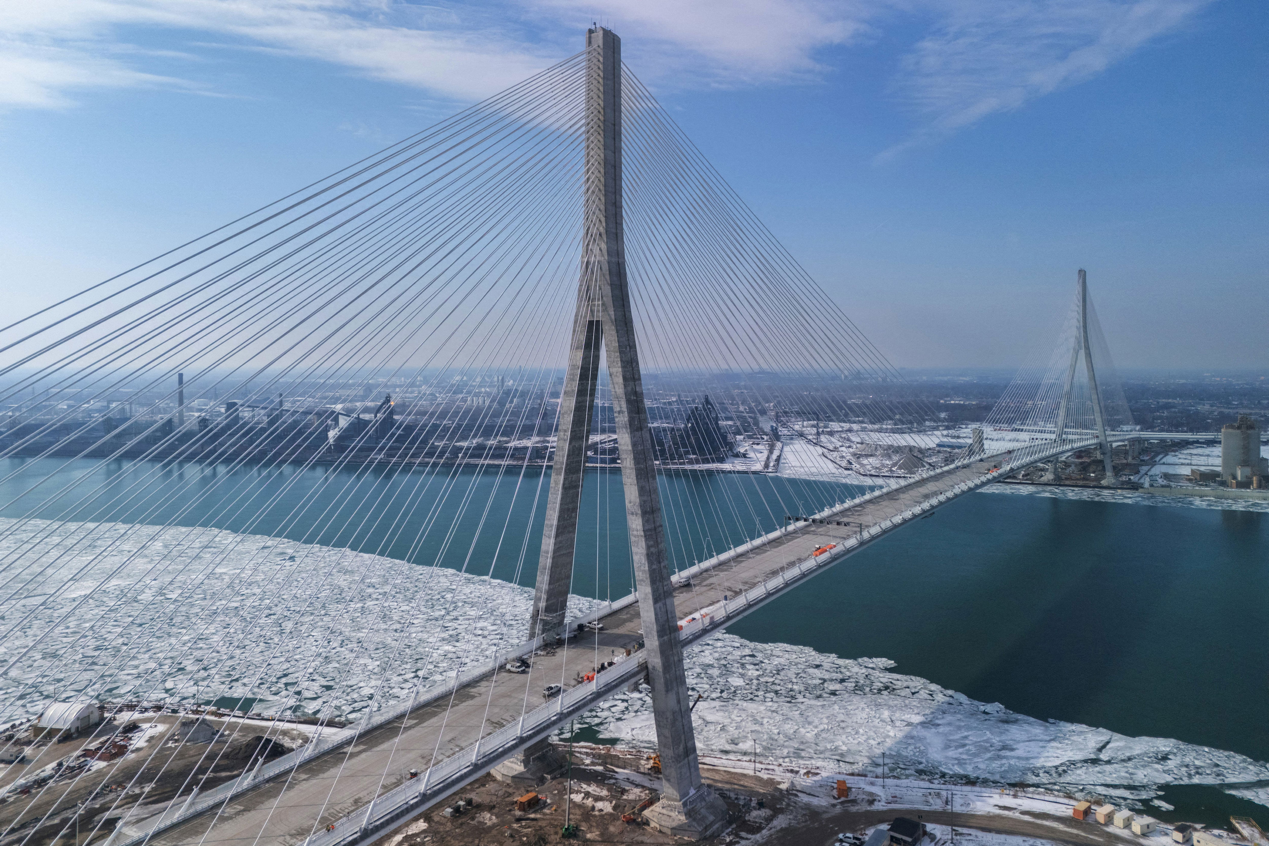 The Gordie Howe International Bridge will link Detroit, Michigan, with Windsor, Ontario. / Dax Melmer / REUTERS