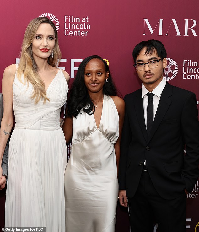 It comes days after the actor's daughter Zahara, 21, and son Maddox, 24, published notices revealing their intention to drop their father's last name. Pictured with Jolie in 2024