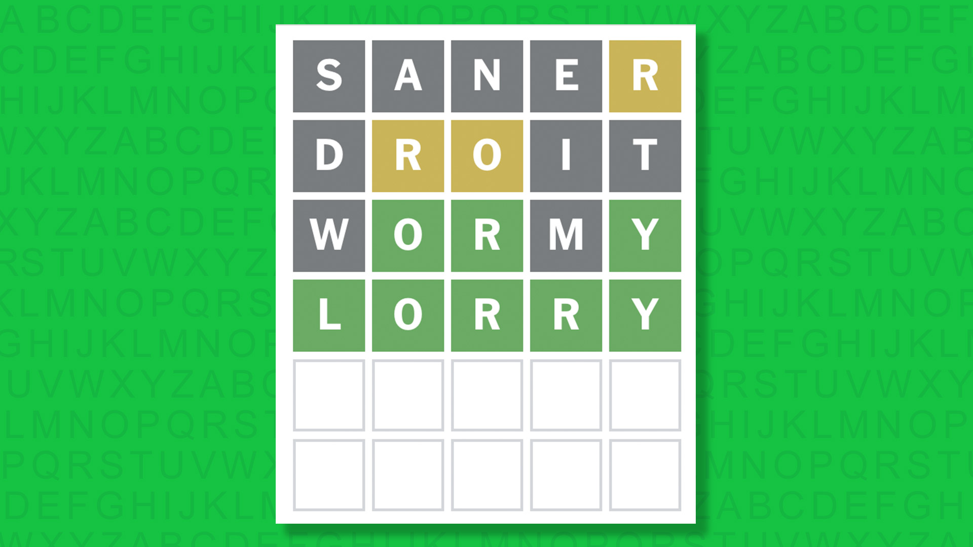 NYT Wordle answer for game 1859 on a green background