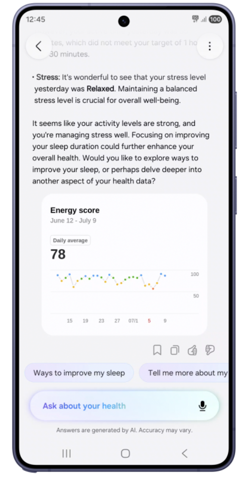 Samsung’s New AI Health Assistant Aims to Make Health Metrics Actually Useful