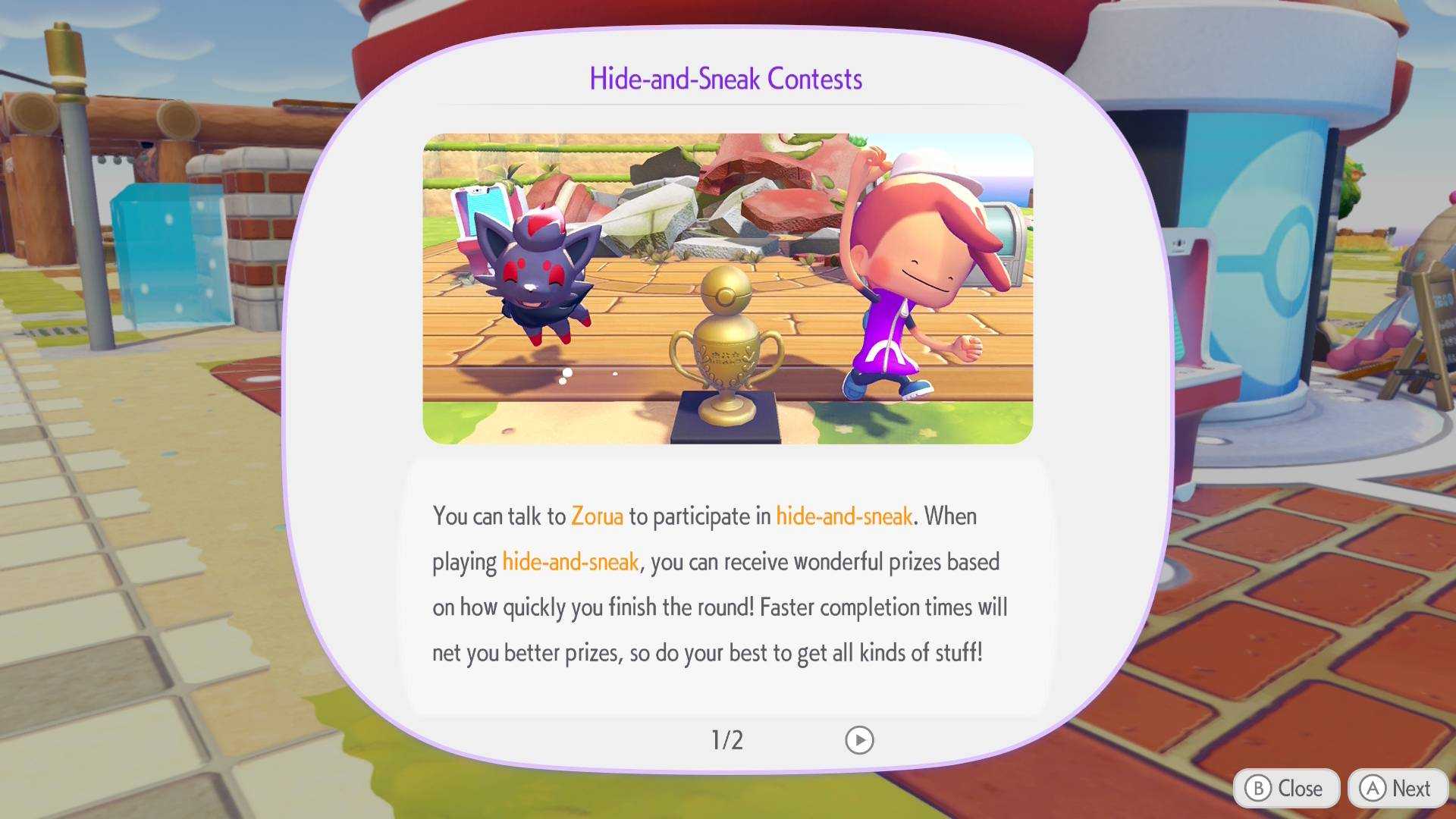 The rules for the hide-and-sneak contest in Pokemon Pokopia.