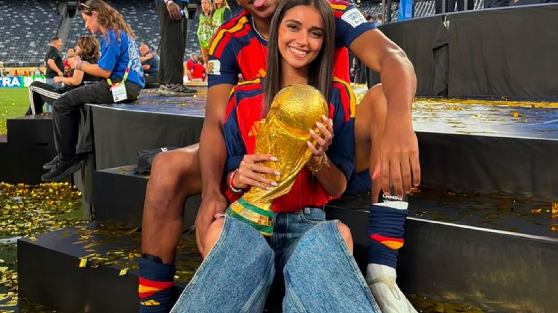 How Lamine Yamal and his girlfriend Inés García celebrated Spain’s World Cup victory