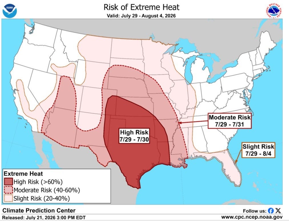 Flash flooding threatens Mid-Atlantic, heat scorches many states