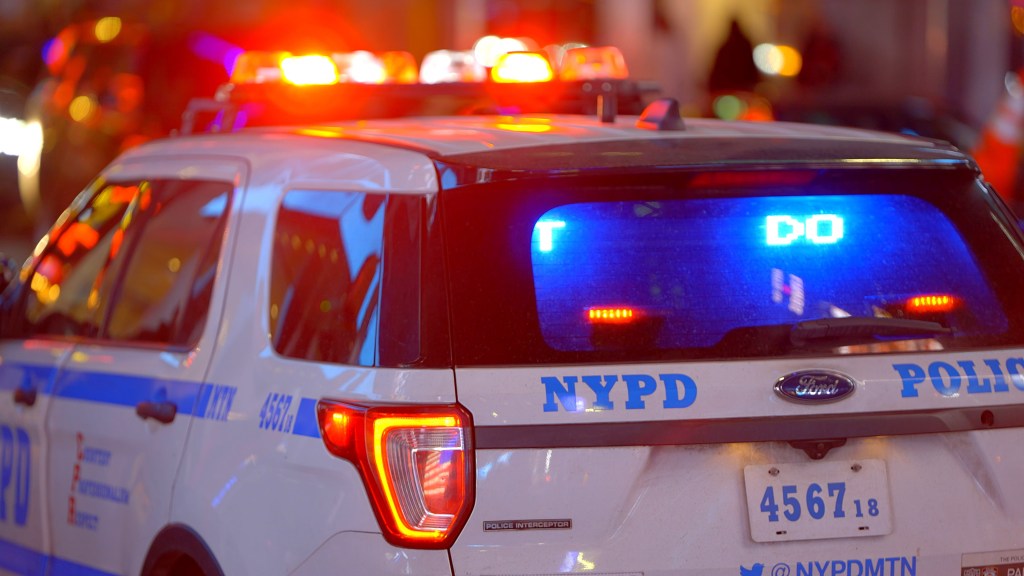 NYPD New York Police Car on duty - NEW YORK CITY, USA - FEBRUARY 14, 2023