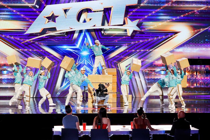 Change Raptures performing on stage during America's Got Talent Season 21 Episode 7.