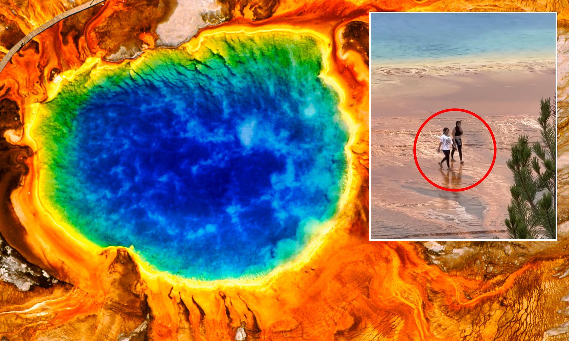 'Dumb' Yellowstone tourists filmed dangerously close to scalding waters of world-famous hot spring