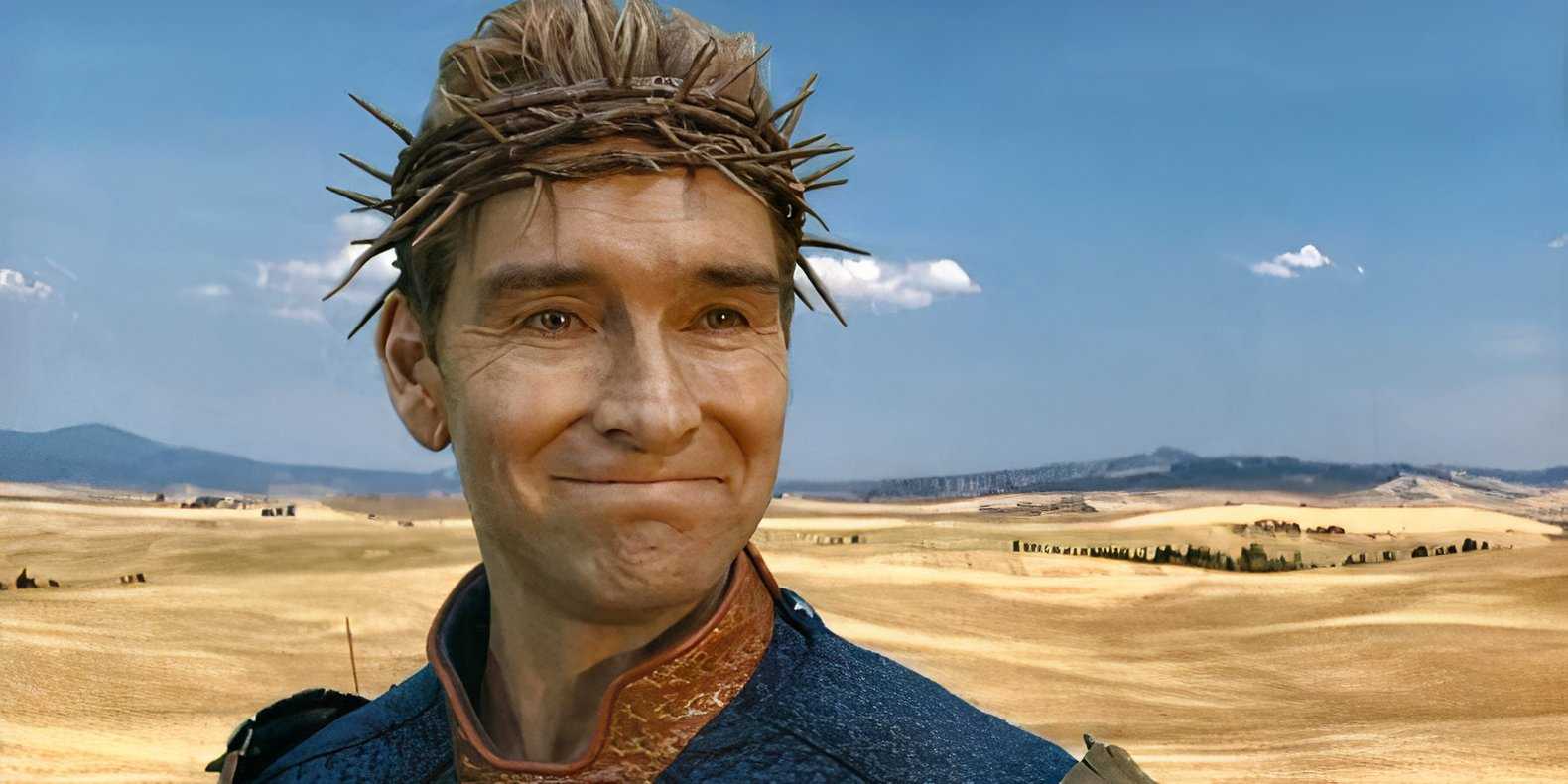 Homelander wearing a crown of thorns in The Boys