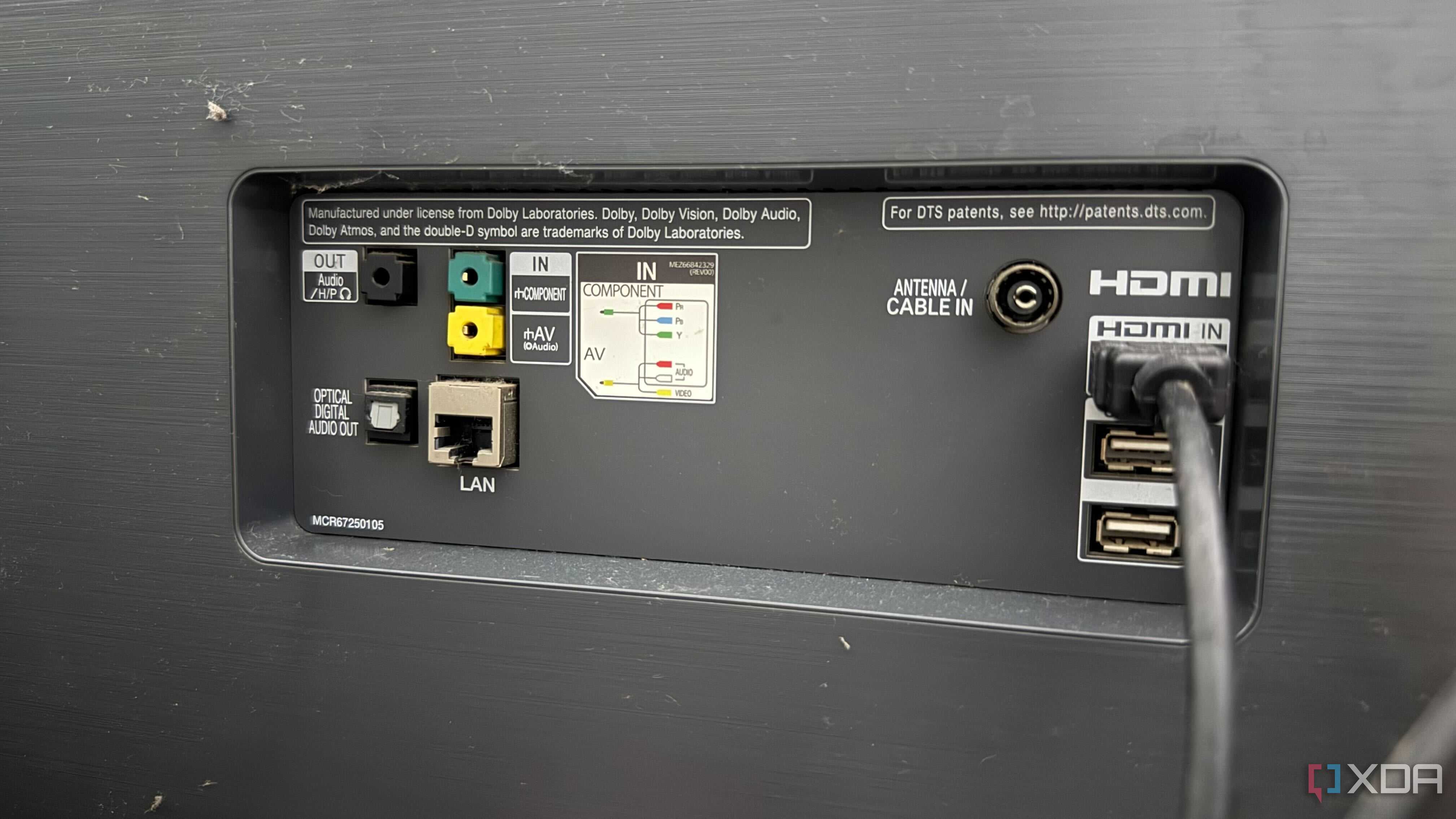 LAN port on the back of an LG C8 OLED TV