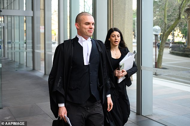 Pictured, Tim Smartt, the barrister assisting Sue Chrysanthou for Charlotte MacInnes, leaves the Federal Court of Australia on Wednesday