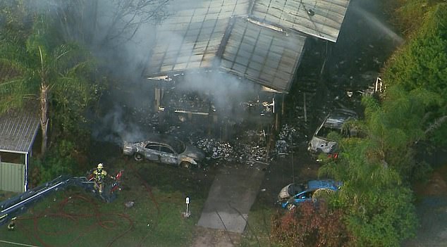 Emergency services rushed to Adelaide Street in Kingston, a suburb of Logan, at 3.04pm on Tuesday after reports a house was engulfed in flames