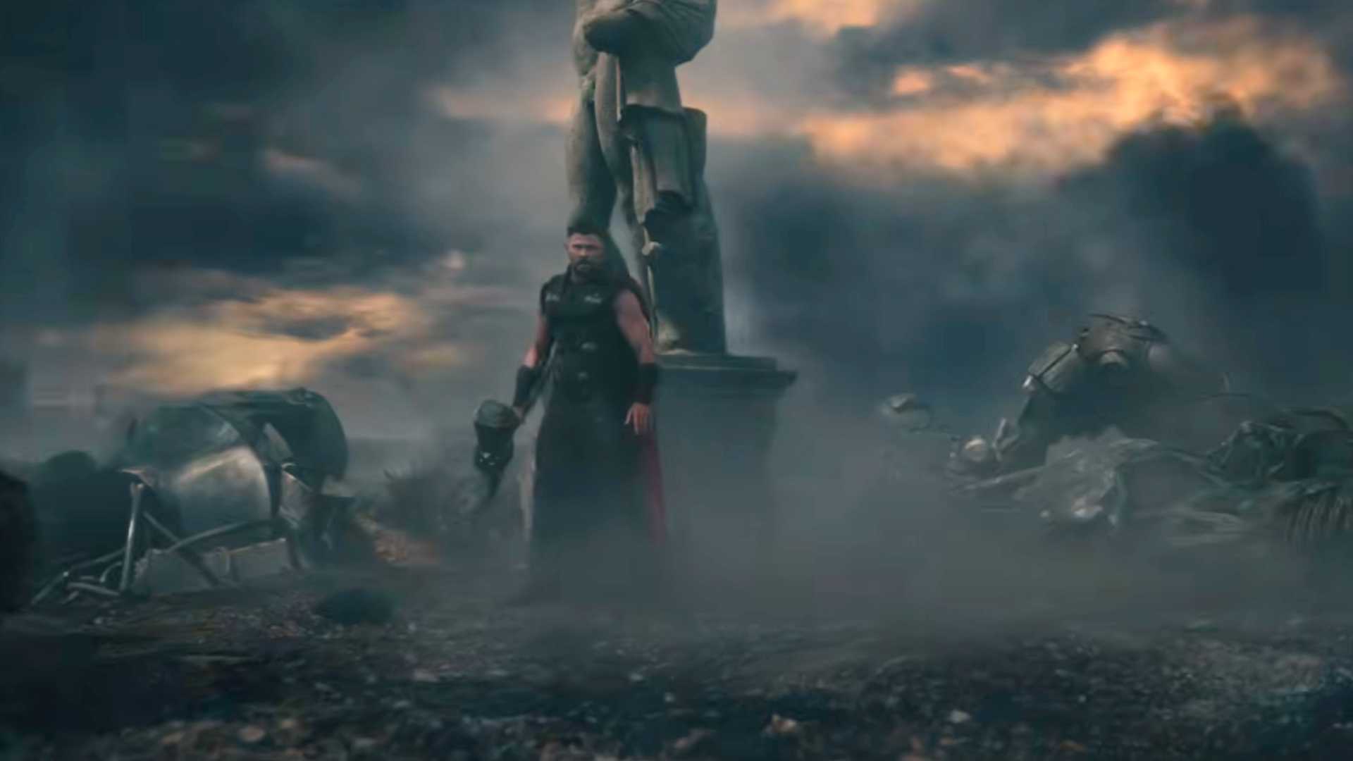 Thor With Sentinels in Background in Avengers Doomsday Trailer