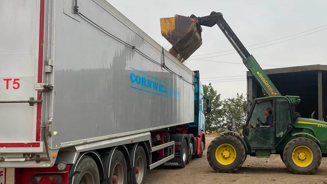 Potatoes were loaded into a lorry that then took the crop to cattle