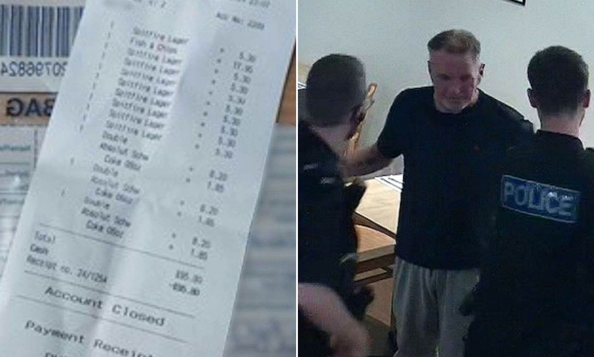 Serial dine-and-dasher who downed nine pints, three double vodkas and fish and chips is sent to jail