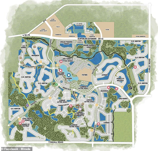 Located in the master-planned community of Mirada in San Antonio, around 30 miles north of Tampa, the shimmering turquoise lagoon has become the centerpiece of a neighborhood that's drawing everyone from young families to retirees looking for a resort lifestyle