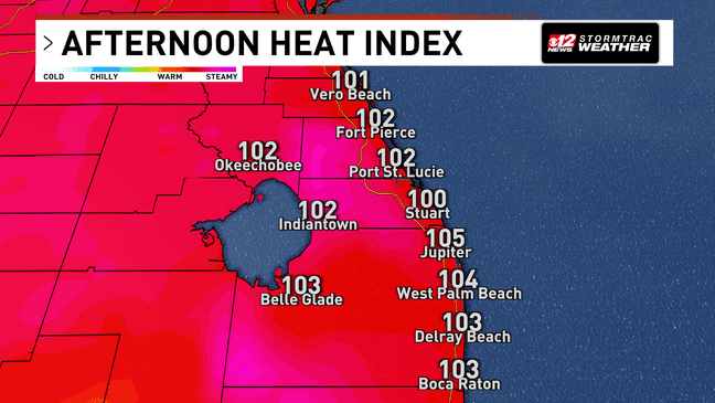 East coast stays mostly dry as dangerous heat continues across South Florida