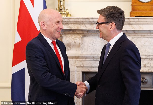 New Chanceller John Healey and Prime Minister Andy Burnham at Downing Street on Monday