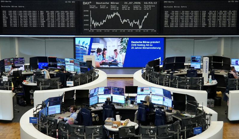 European shares fall as tech weighs ahead of US big tech earnings; Mideast in focus