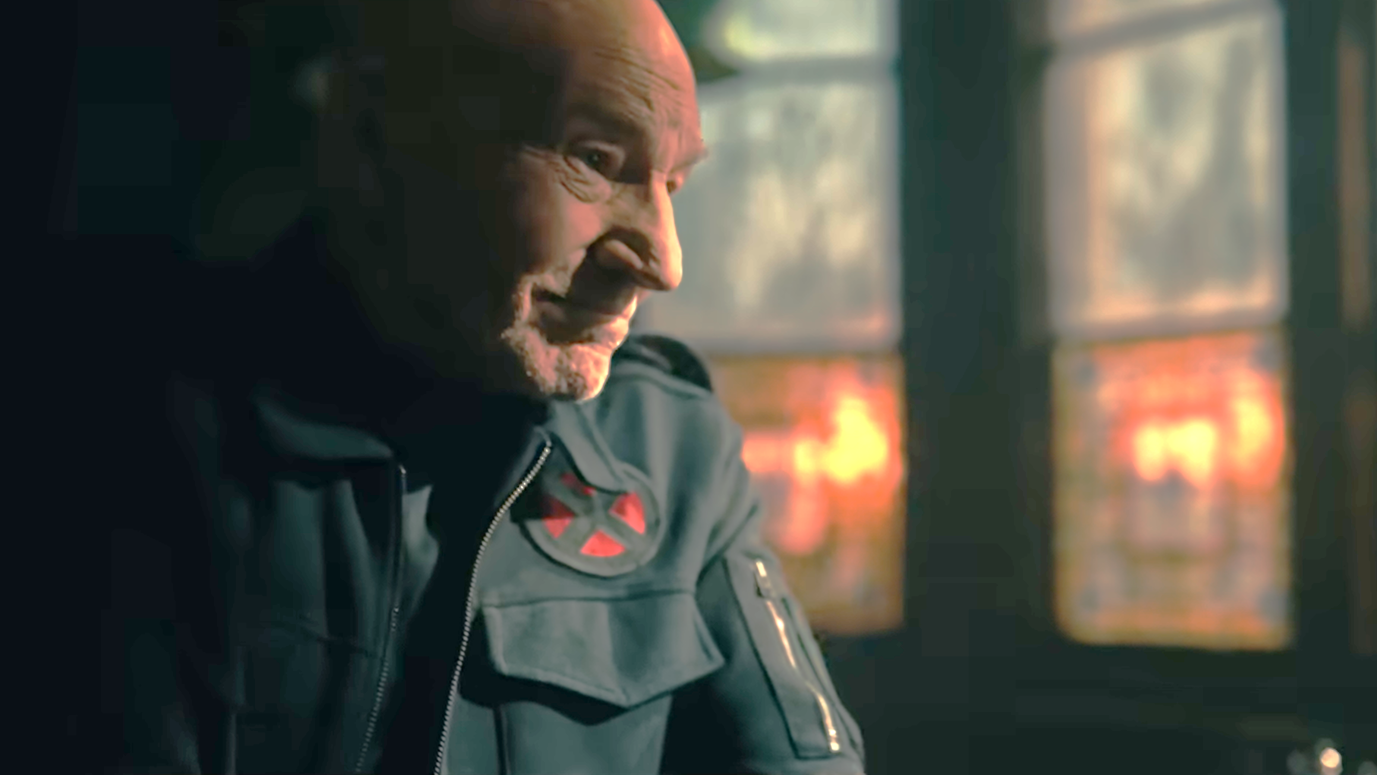 Patrick Stewart as Charles Xavier in a trailer for