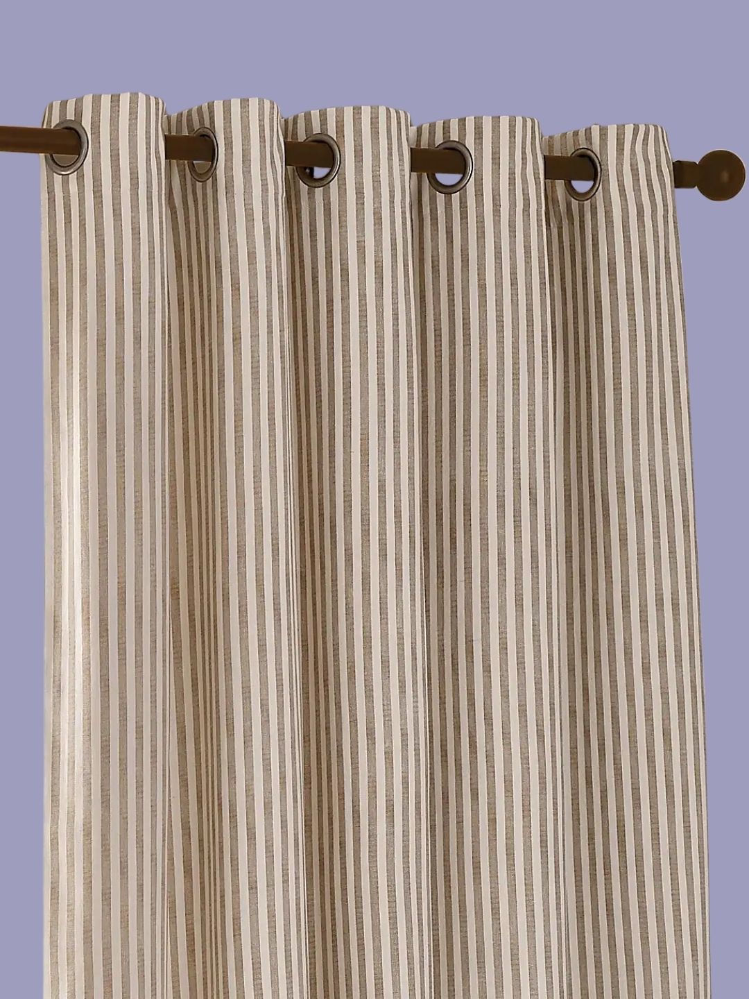 Next, Natural Blanket Stitch Edge Slot Top Voile Unlined Sheer Panel Curtain