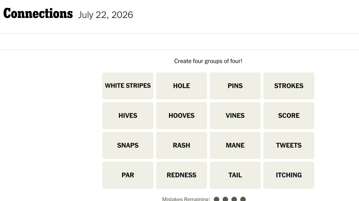 todays-nyt-connections-puzzle-for-wednesday-july-22-2026--new-york-times