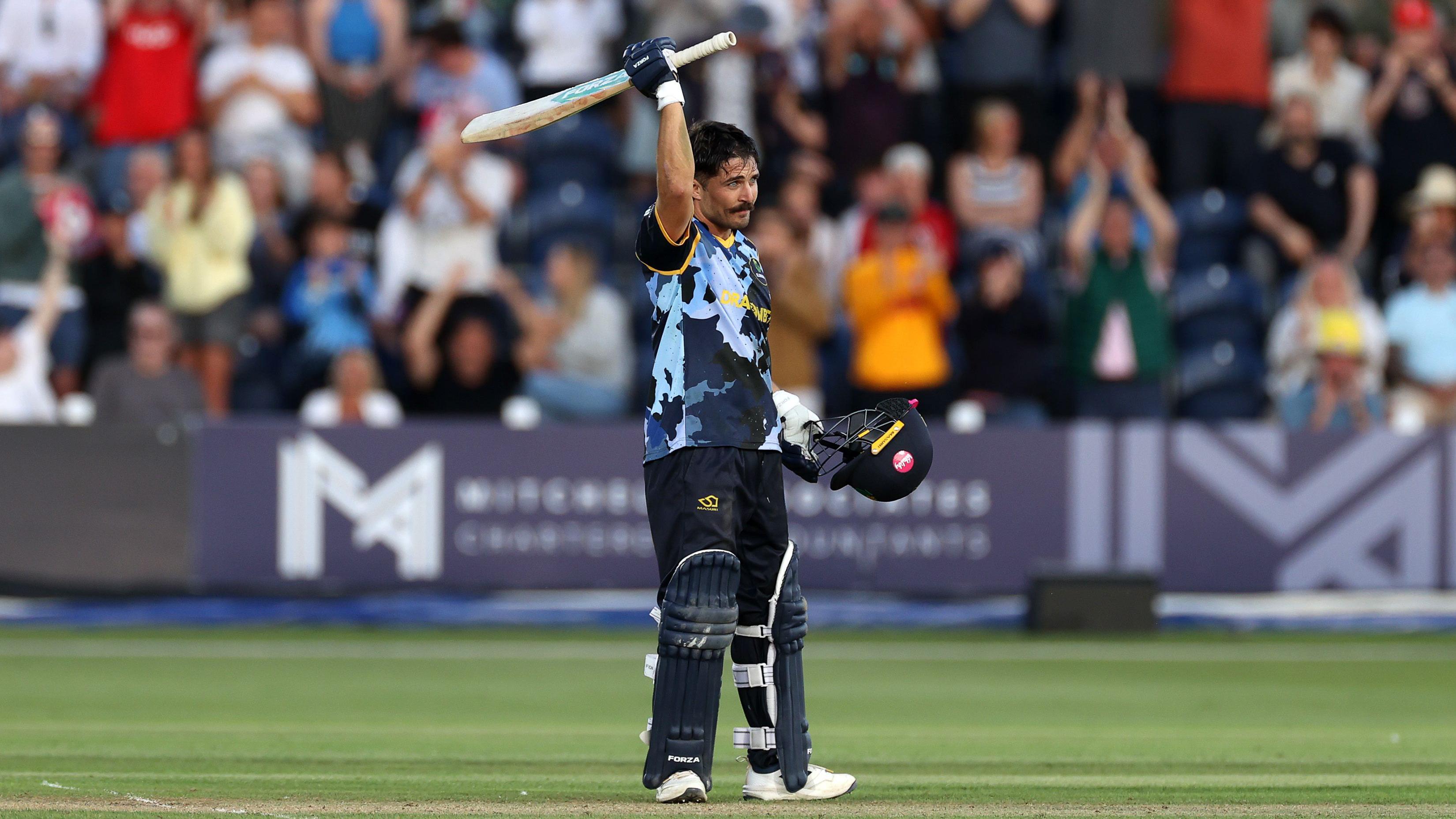 Kiran Carlson hit 100 off just 42 balls against Somerset in this year's Vitality Blast, the second-fastest hundred in the history of the competition