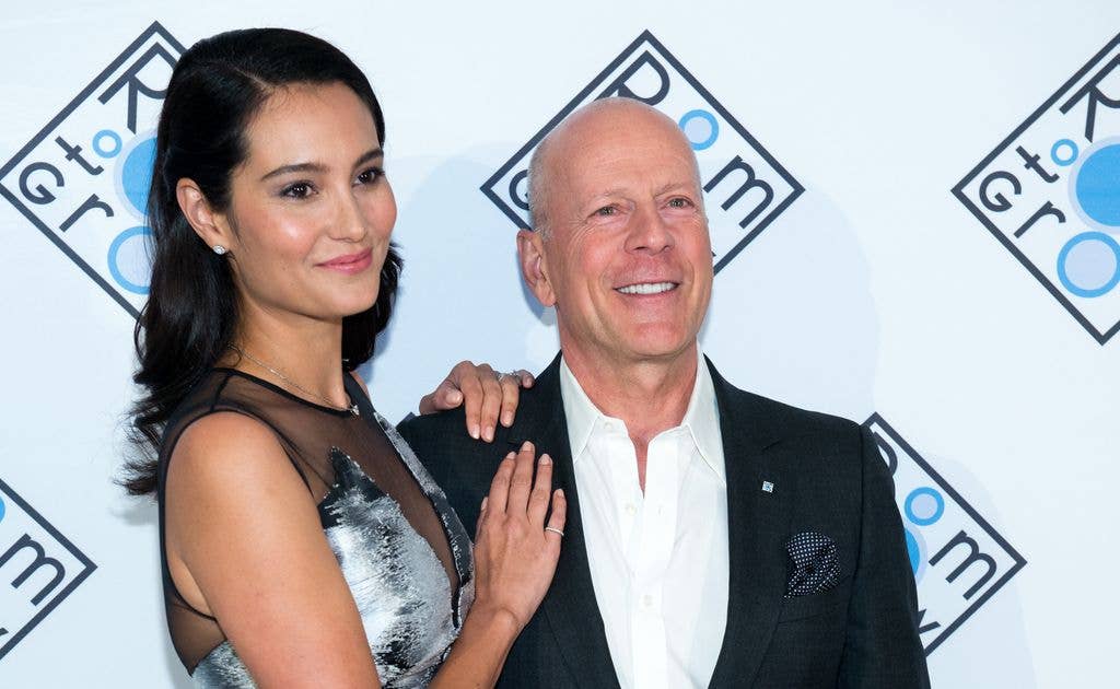 Emma Heming and Bruce Willis attend the 2017 Room To Grow Spring Benefit at Guastavino's on April 5, 2017 in New York City. (Photo by Noam Galai/WireImage)