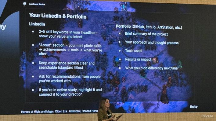 The importance of managing LinkedIn and portfolios was also mentioned ©INVEN