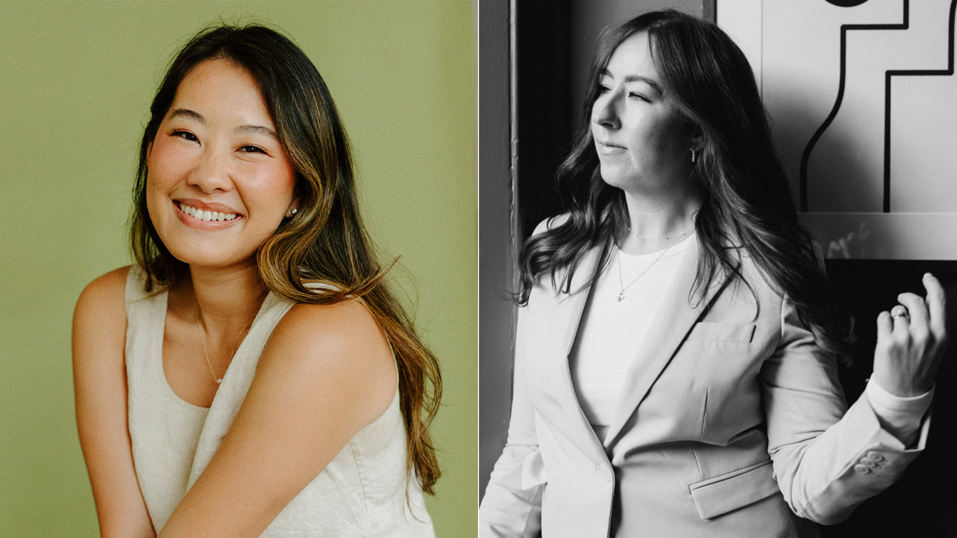 Bridal hair and makeup artists Olivia Lo and Melanie Herriot.