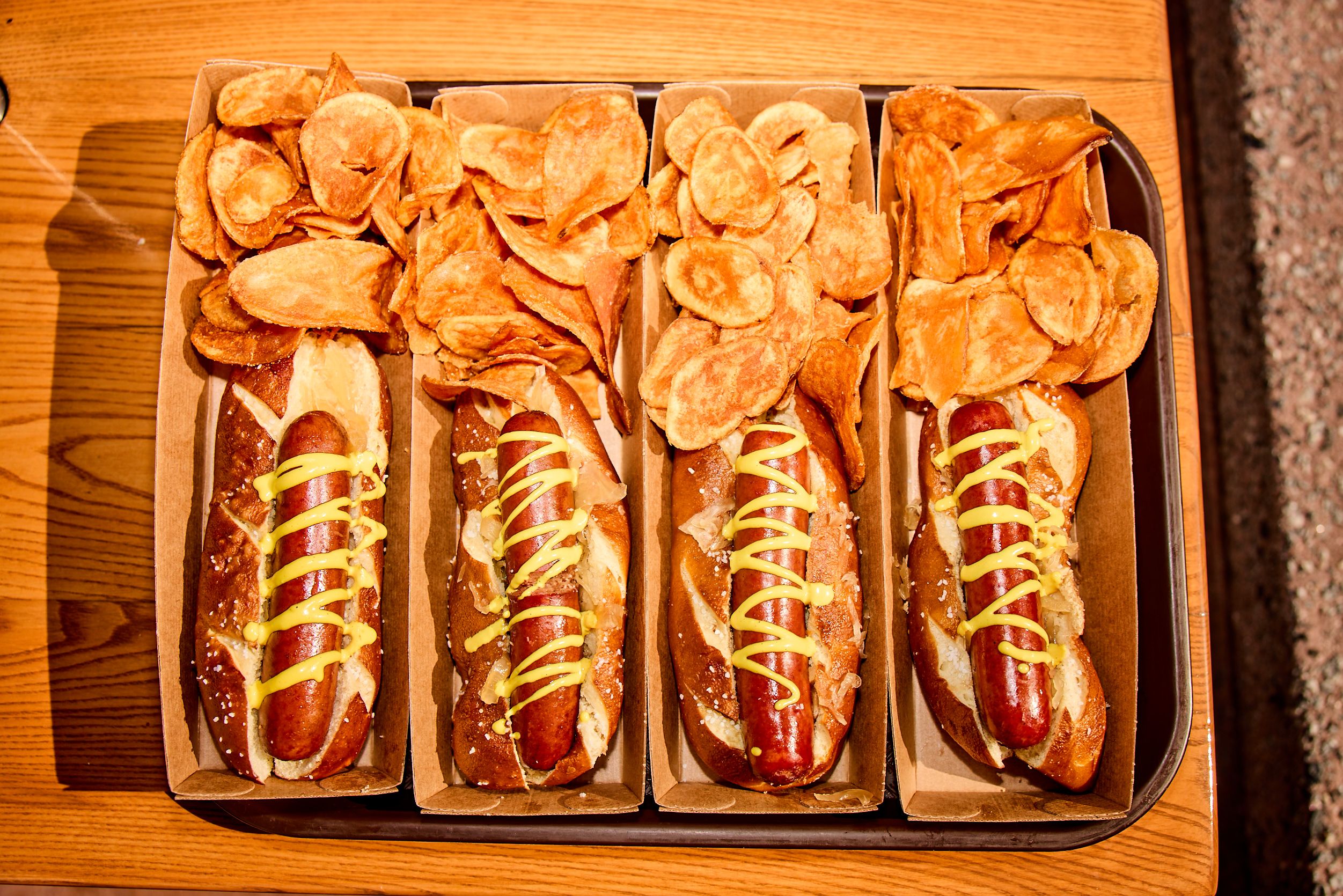 Dockside Diner at Hollywood Studios' pretzel dogs