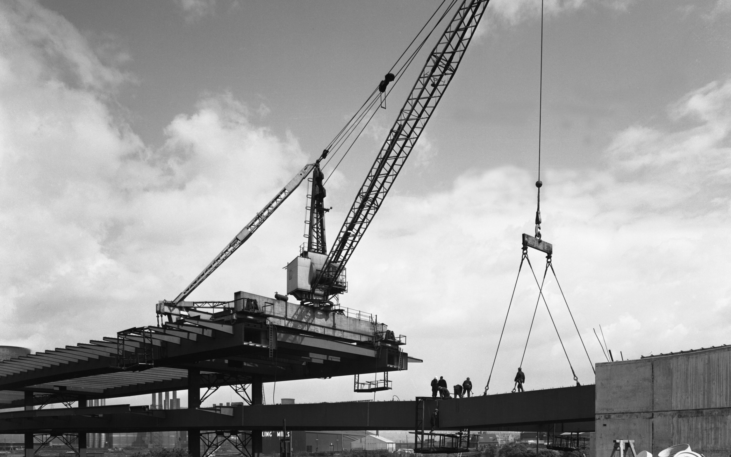 The construction of Tinsley Viaduct in 1967