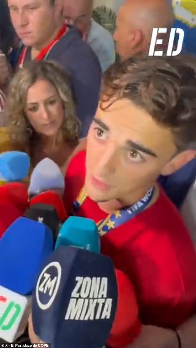 Gavi did admit that the full-time scenes on Sunday were 'not a good image for children'