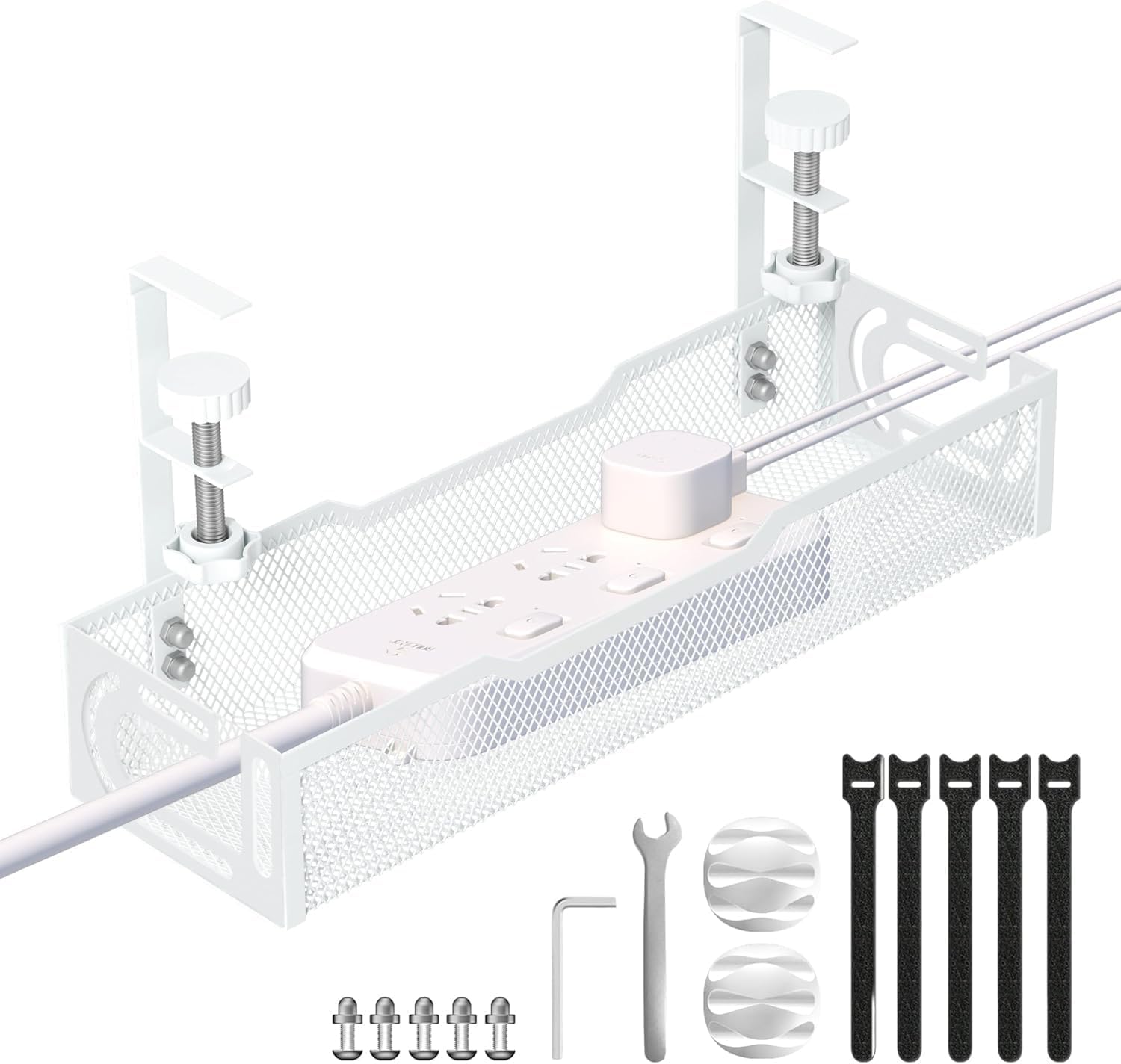 This $12 cable tray fixed the mess behind my desk