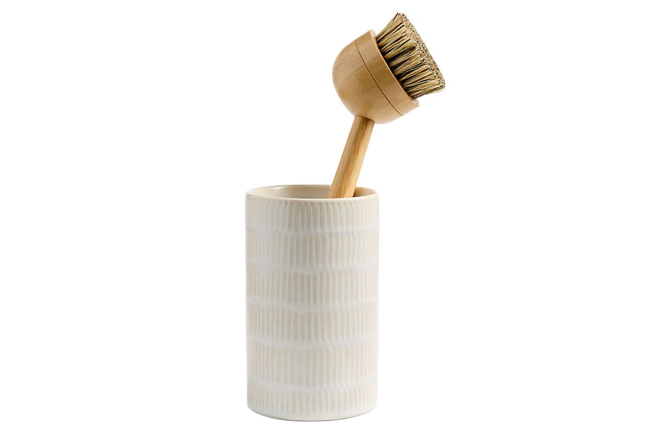 Clean by Crate Ivory Ceramic Dish Brush Holder