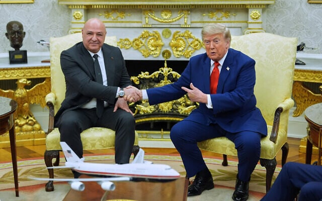 President Donald Trump meets with Lebanese President Joseph Aoun in the Oval Office at the White House, July 21, 2026, in Washington. (AP Photo/Mark Schiefelbein)