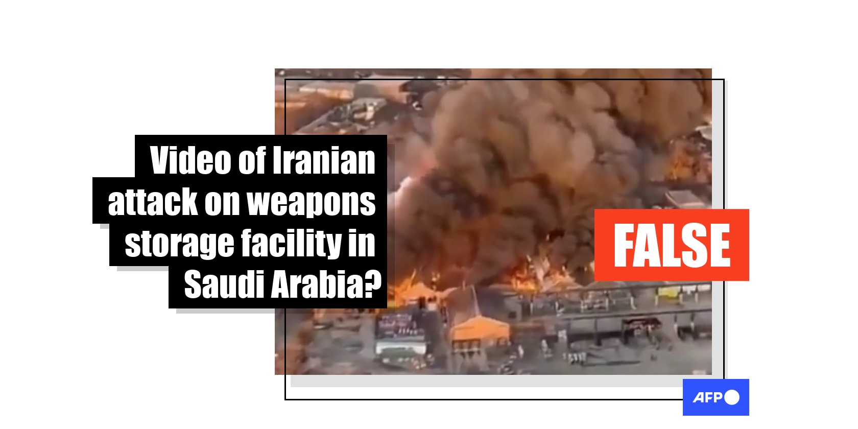 US warehouse blaze clip misrepresented as Middle East war scene
