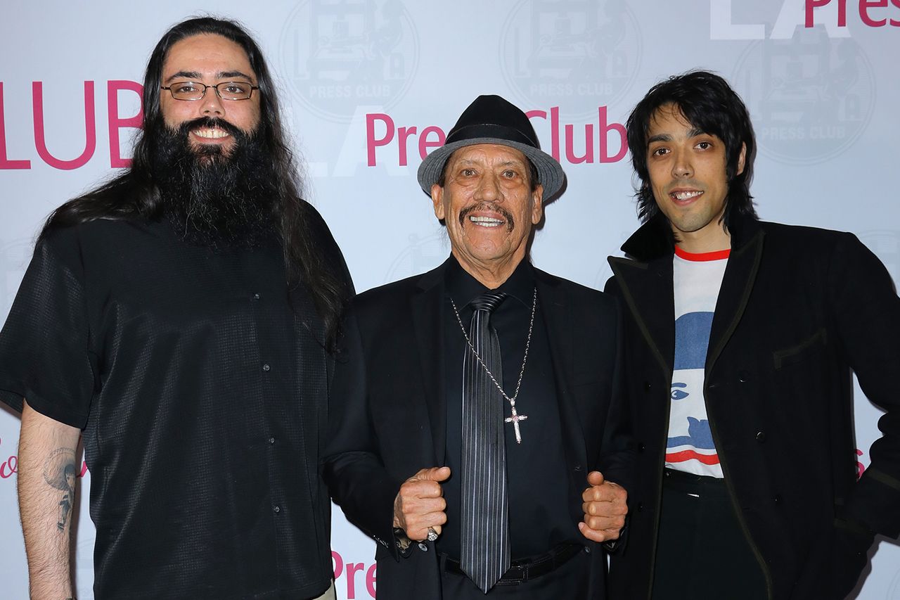 Danny Trejo (C) and sons Gilbert Trejo (R) & Danny Boy Trejo attend the Los Angeles Press Club's National Arts & Entertainment Journalism Awards at The Millennium Biltmore Hotel on December 01, 2019 in Los Angeles, California.