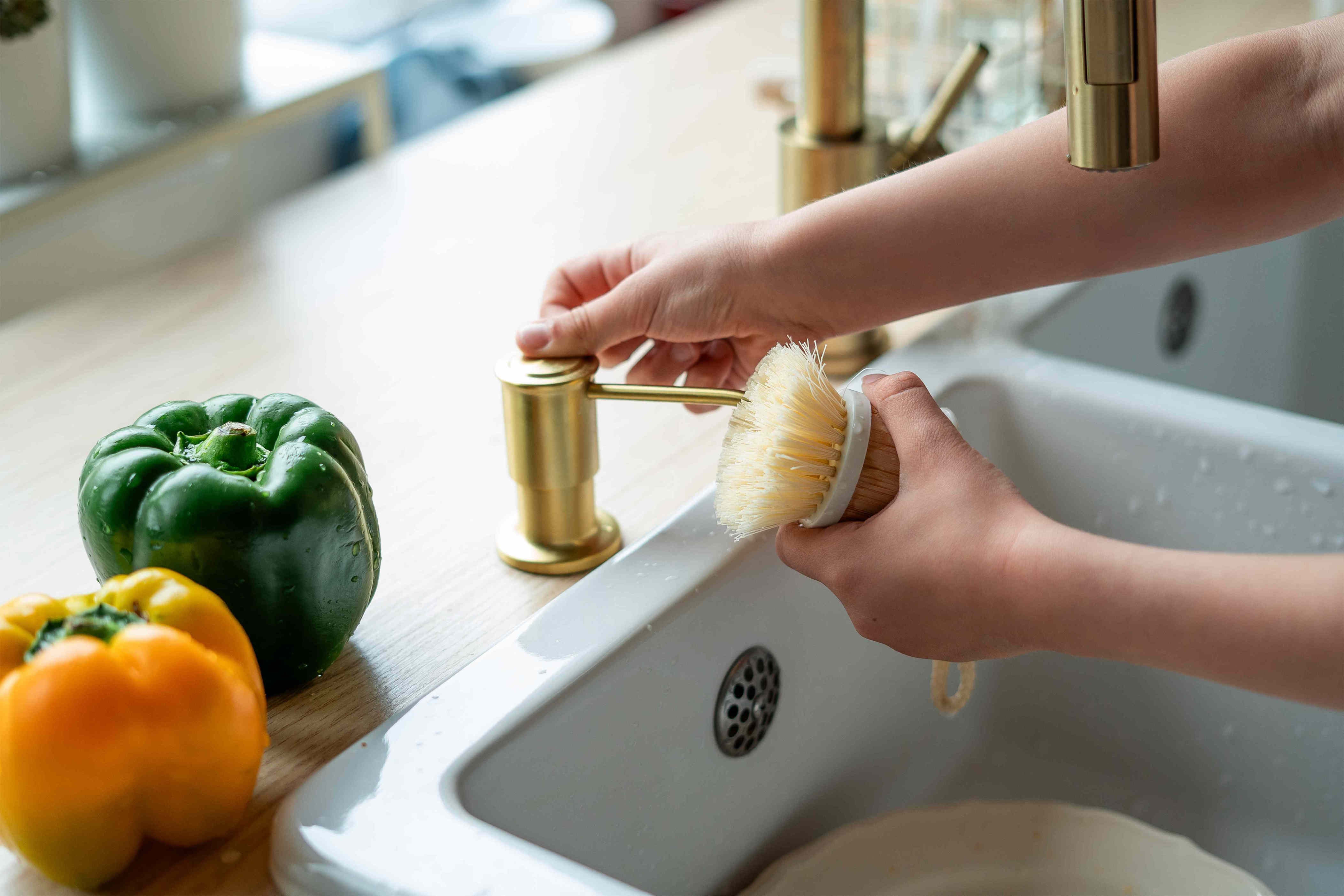 The OXO vegetable brush is shoppers’ trick to banishing dirt and debris from produce without much effort