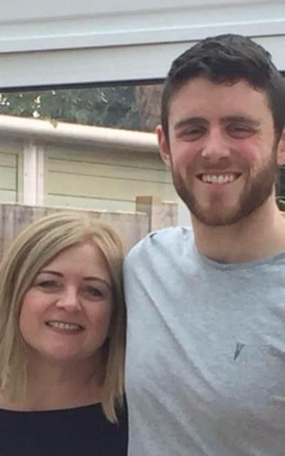 Debbie Adlam with son Pc Andrew Harper