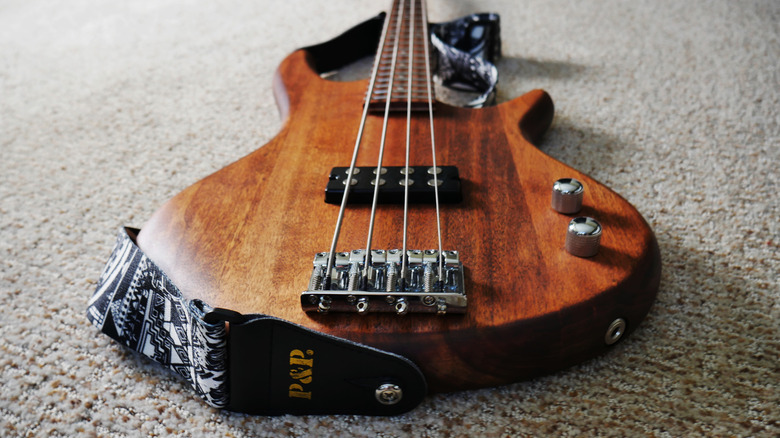 Ibanez bass low-angle shot