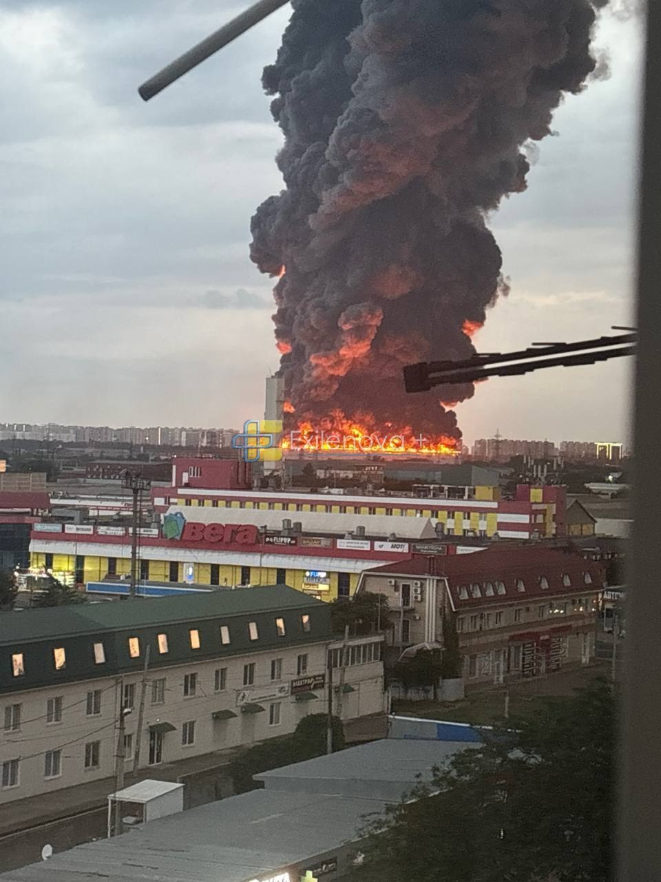 Large fire breaks out at Wildberries logistics hub after drone attack in southern Russia